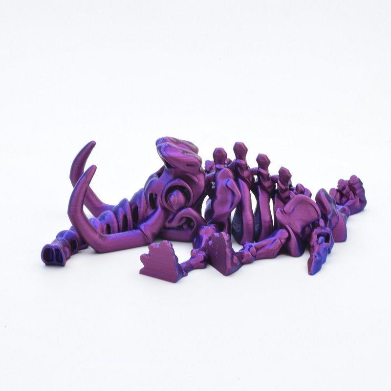 3D Printed Adorable Movable Mammoth Cartoon Skeleton Toy