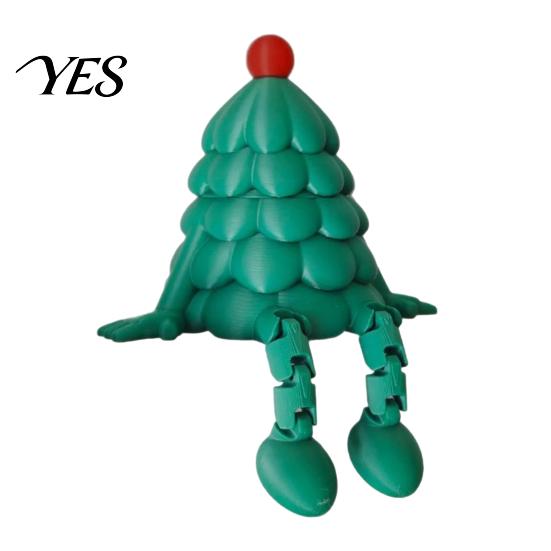 Articulated Tree Figures 3D Printed Christmas Storage Organizer with Removable Lid, Creative Desktop Cute Holiday Containers for Candies Jewelry, Xmas