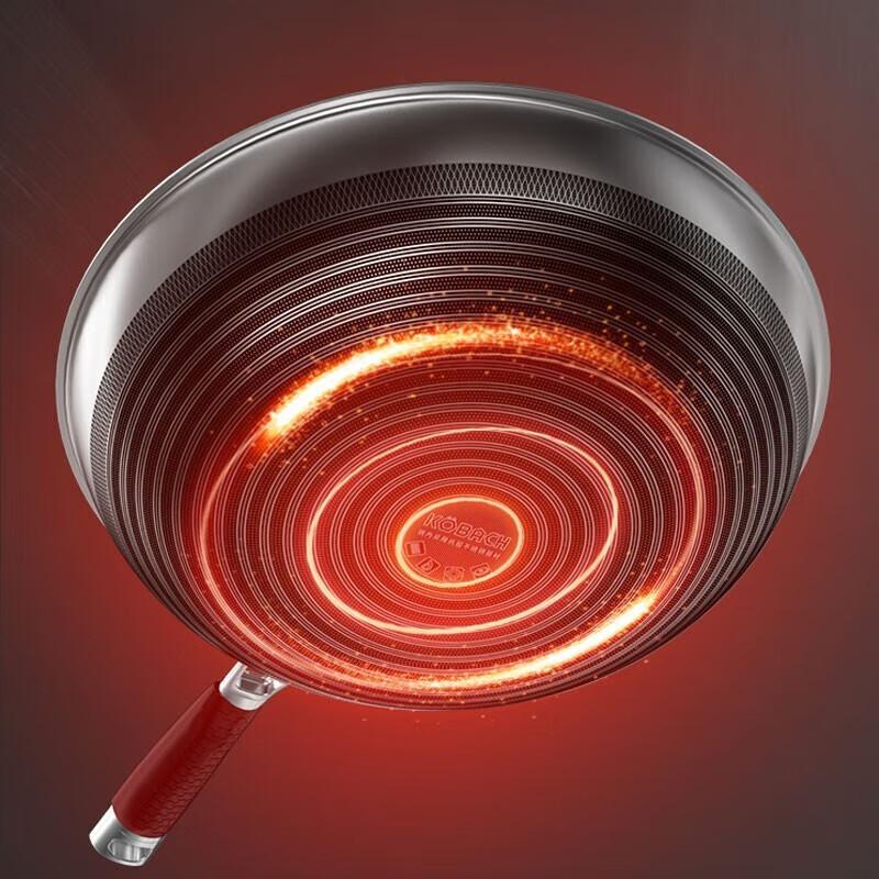 KOBACH 5th Gen Antibacterial 304 Stainless Steel Honeycomb Wok