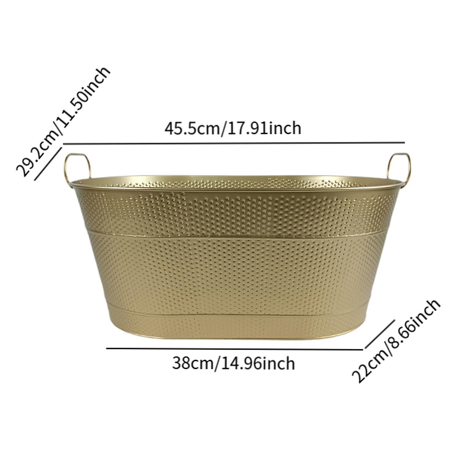 

Galvanized Tub Ice Bucket with Carry Handles Beer Tub for Chilling Wine Beer Beverage Tub with Handle Metal Beer Bucket Ice темного кольору хакі