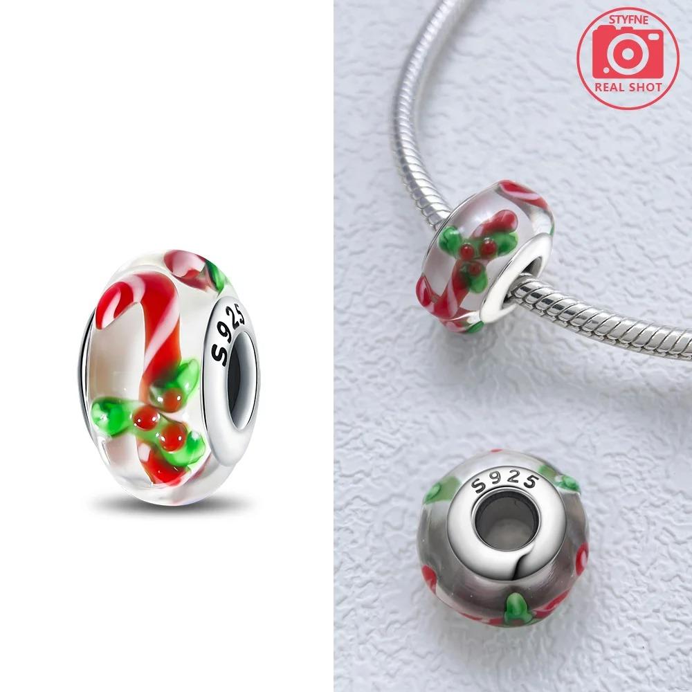 Original Rosa Glasperlen Blaue Romantische Perlen 925 Silber Charms für Frauen DIY Schmuckherstellung Armband Passend