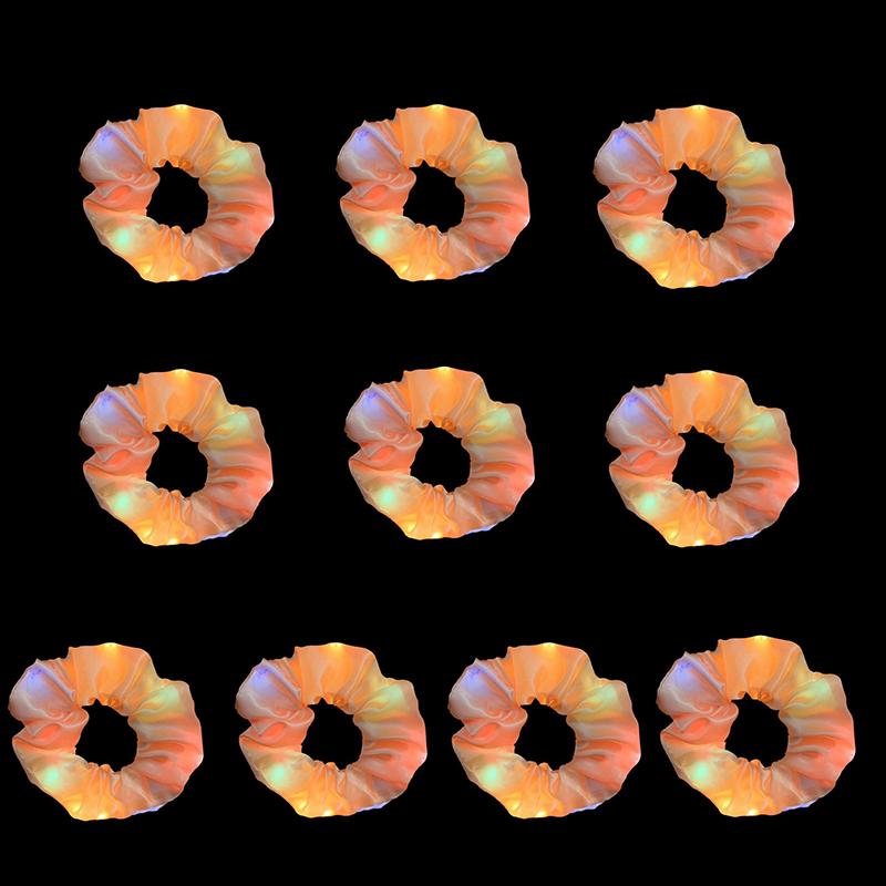 20pcs Light Up Hairband LED Glowing Scrunchy Girl Women Hair Tie Birthday Wedding Party Favors Supplies Hair Accessories