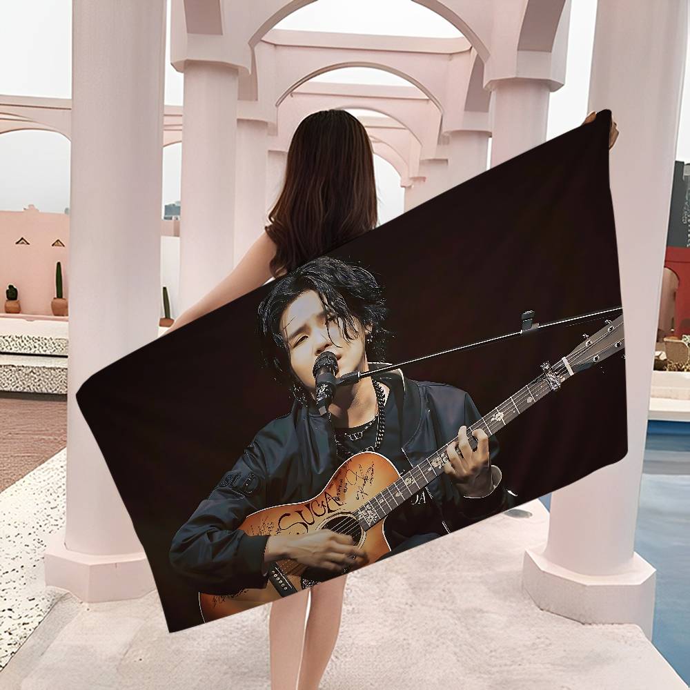 S-Suga Kpop A-Agust D Microfiber Printed Beach Towel Mountain Climbing Yoga Beach Swimming Running Absorbent Soft Towel