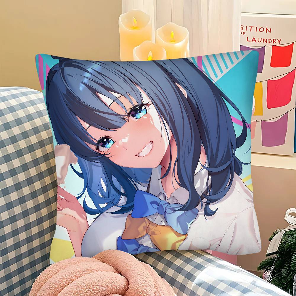 Yanami Anna Too Many Losing Heroines Anime Pillow Case Square Pillow Bedroom Sofa Leisure Comfort Cushion Car  Home Decoration