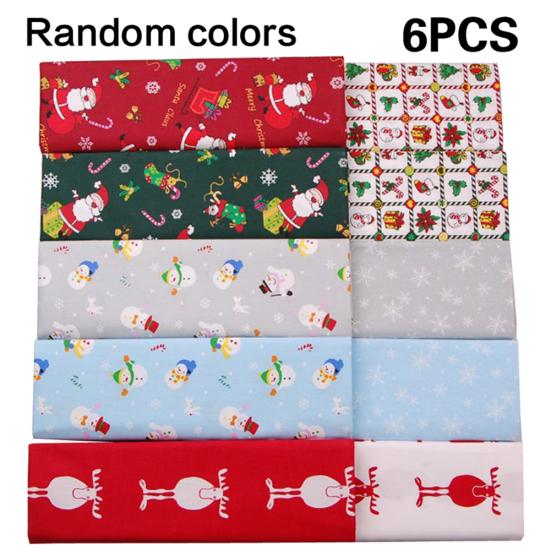 

6 шт./10 шт. Хлопковая ткань с принтом в рождественском стиле, аксессуары для пэчворка и шитья своими руками 25*25cm