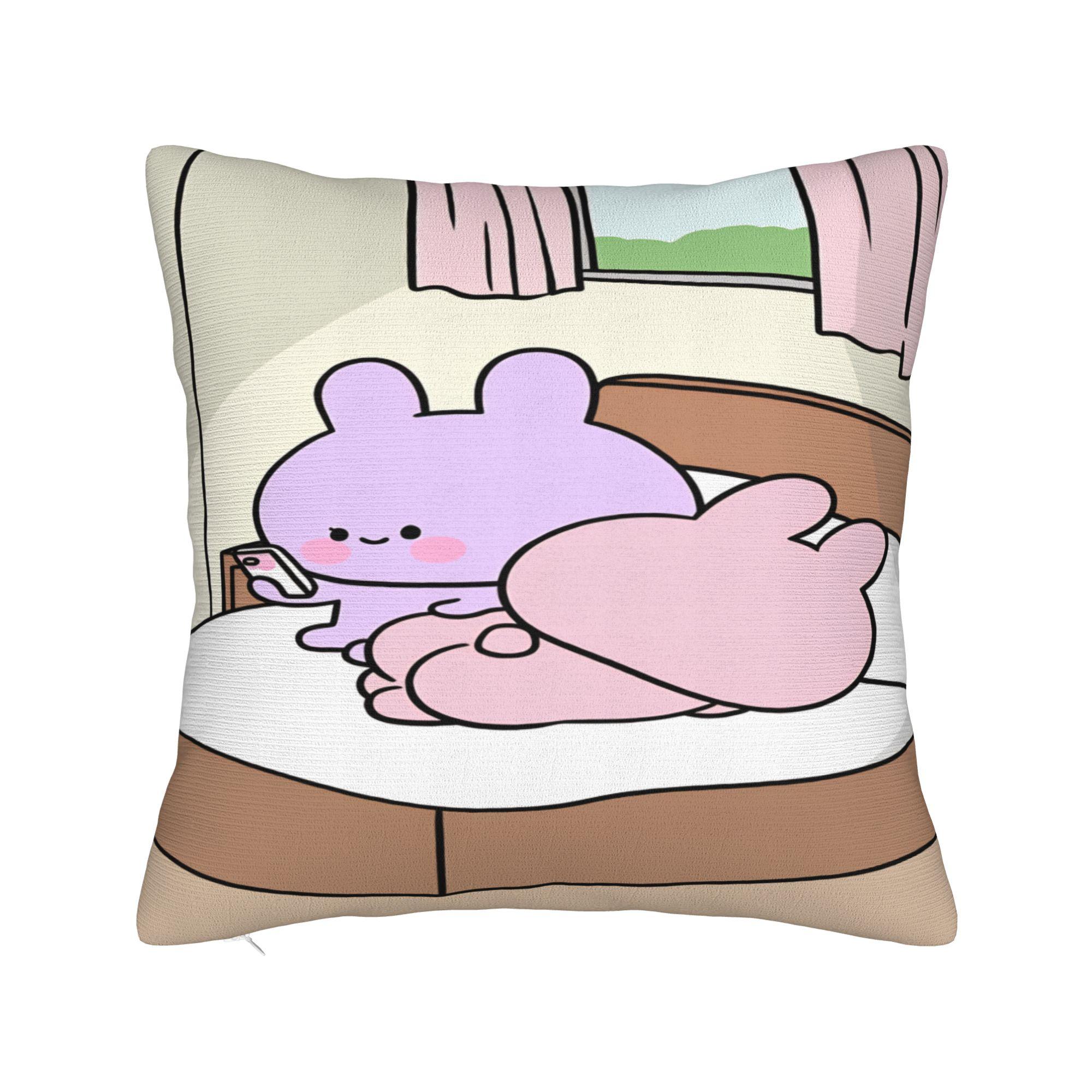 

Asamimichan and Anemimi Pillowcases Vintage Pillow Case For Sofa Couch Bed Living Room Square Pillow Cover 12x12Inch