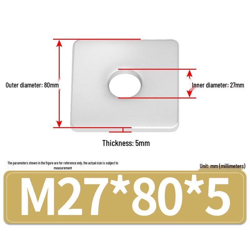 304 Stainless Steel Thickened Square Flat Washers M4-M24