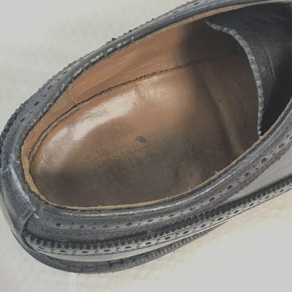 USED/70s-80s IBILEY’S CAT'S PAW Heel Pebbled Leather Long Wingtip 9.5D 27-27.5cm Black