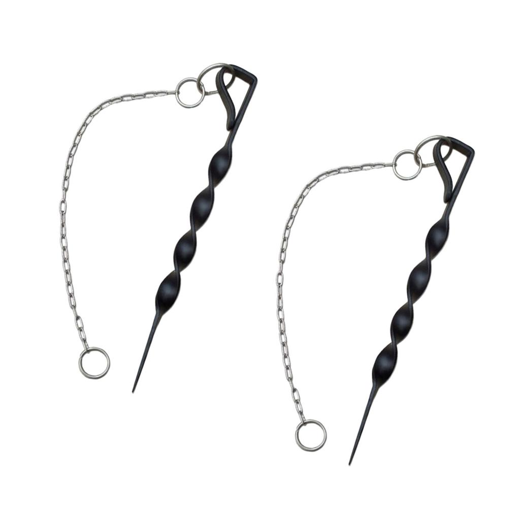 Corrosion Resistant Rain Chain Support Stakes Heavy Iron Helical Design Suitable For Outdoor Windproof Mounting 2 Piece