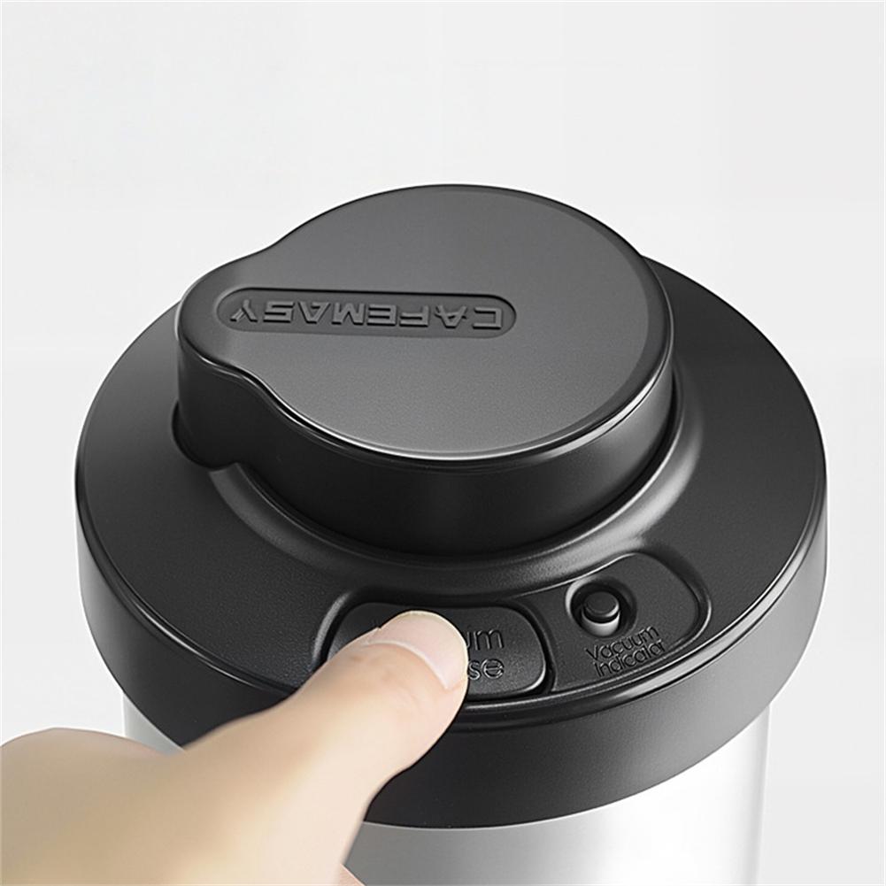 1PC Coffee Beans Canister 19x13.2cm 1500ML Coffee Beans Canister Stainless Steel Food Storage Jug Vacuum Sealed Jar Accessories China Mainland