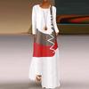 New Ladies Vintage Printed Dress V-Neck, Pocket Summer Dress