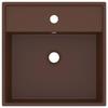 VidaXL Lavabo Carré de Luxe à Trop-plein Vasque à Poser de Toilette Lave-mains de Salle de Bain Salle Cosmétique Marron 146951