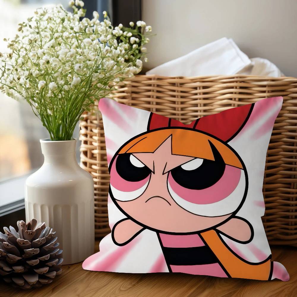 Аниме P-Суперкрошки 45*45см Наволочка для подушки Декоративная наволочка для подушки Домашняя наволочка для диванной подушки 16x16Inch