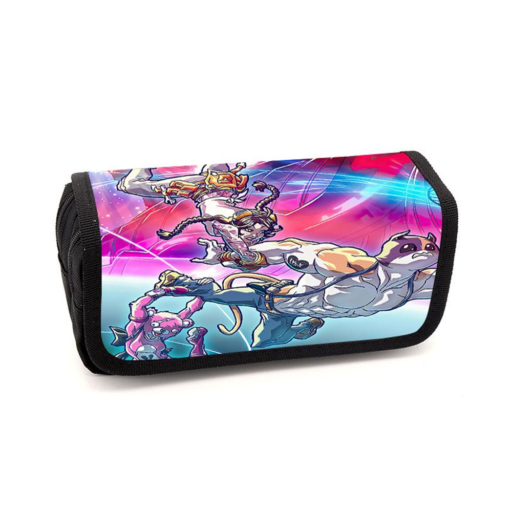FORTNITE Cartoon Pencil Box Double Layer Flip Pen Case Lightweight Stationery for Kids School Daily Use,Boys&Girls Ages 6-11