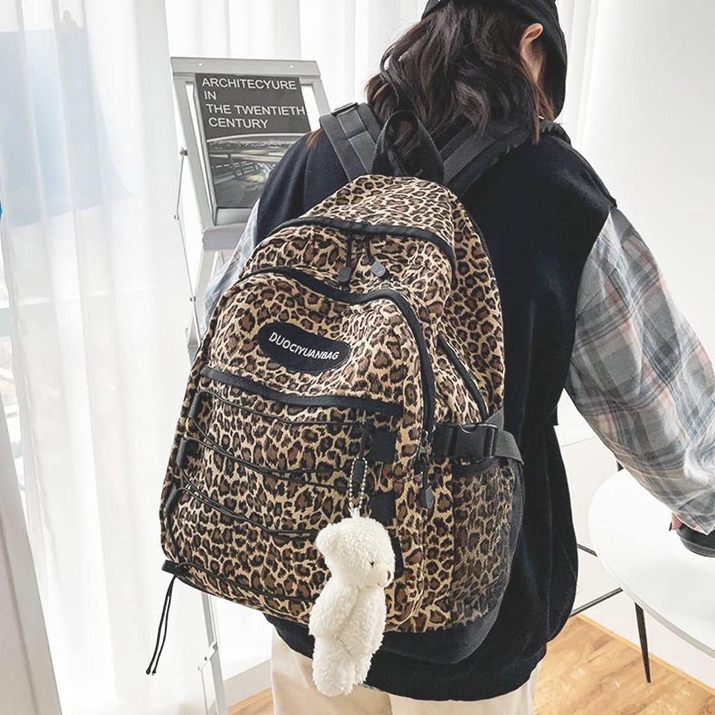 Backpack for for commuting to work or large stylish for both men and leopard Christmas gift [Tokohana] women, school, lightweight, A4, capacity,