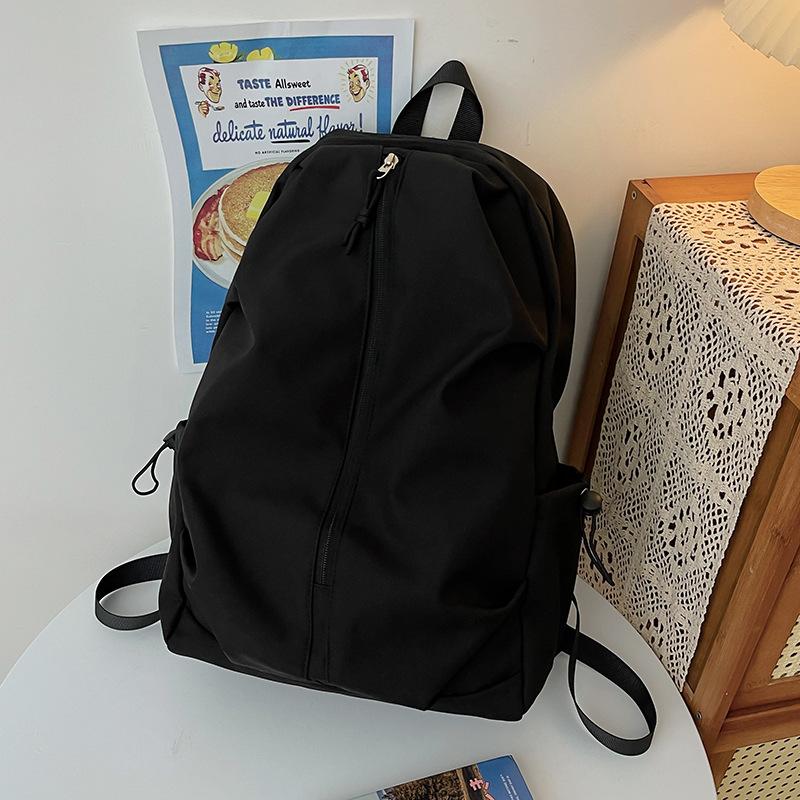 Schoolbag Women's Solid Color Backpack For Middle School Students