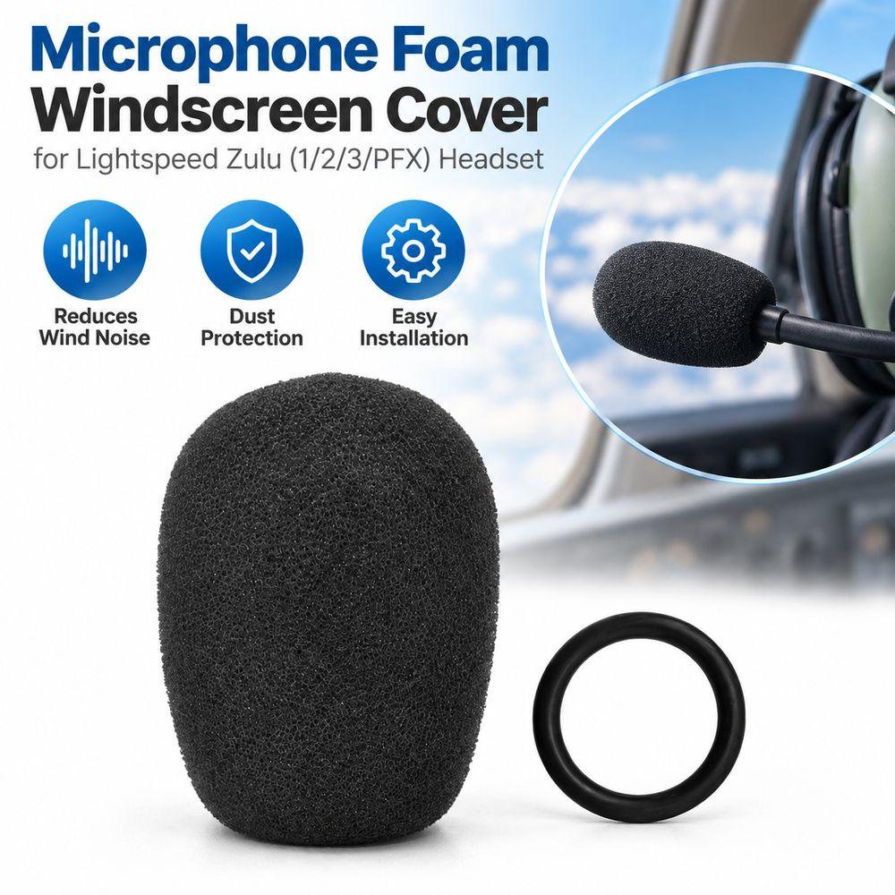 1pcs with Silicone Ring Mic Windscreen Cover for Lightspeed Zulu(1/2/3/PFX)