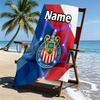 Custom Name Personalized Club Deportivo Guadalajara Print Beach Towel, for Trip Camping Beach Party Home Decor, Birthday Gift for Family & Friends