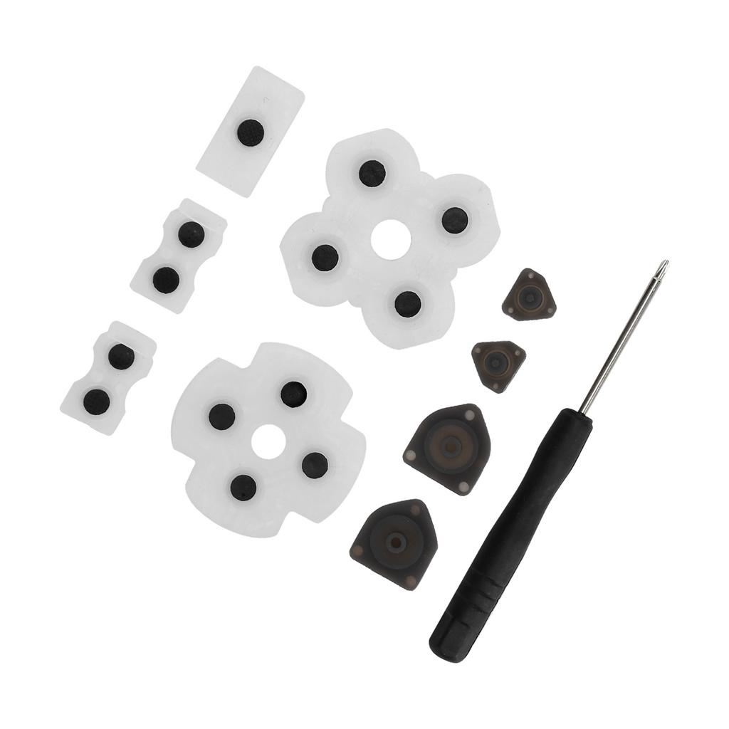 1 Set of Conductive Silicone Rubber Pad with Screwdriver Compatible for PS4 Controller