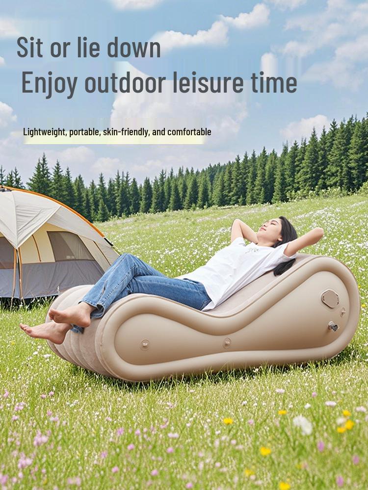 Poltrona Reclinável Inflável Portátil: Sofá de Exterior e Colchonete para Camping e Festivais