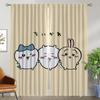 Home Interior Curtains 2 Pieces Chiikawaes Halloween Decoration Partition Window Curtain for Room 2 Panel Shades Living Kitchen