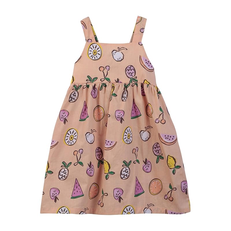 Fruit Print Tie-knot A -Line dress Multi-Color 5 Years