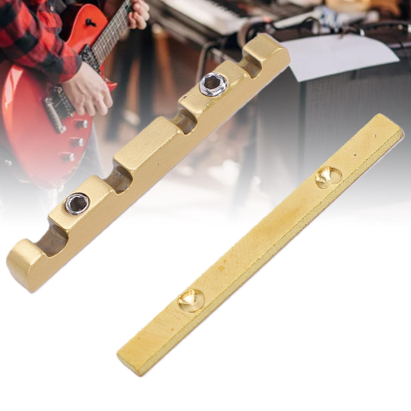 Gitara Elektryczna Mosiężna Siodełko 42mm Wysokość   Mosiężne Siodełko Rolkowe Część Zamienna do Gitary Basowej Elektrycznej