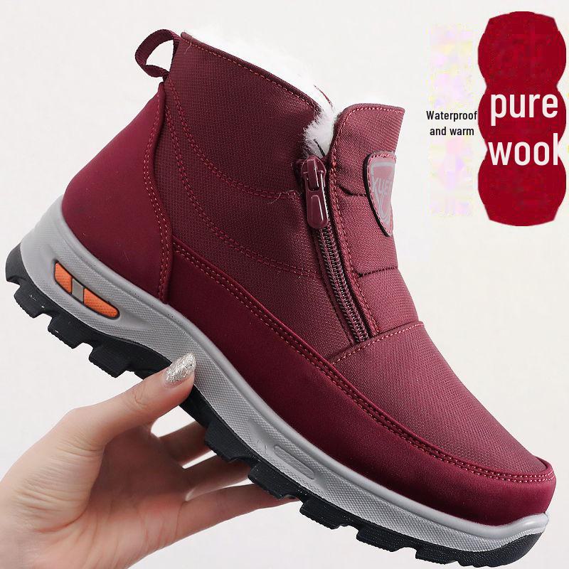 Women's Thick Wool Winter Boots - Comfortable, Warm, Non-Slip, Large Sizes Available