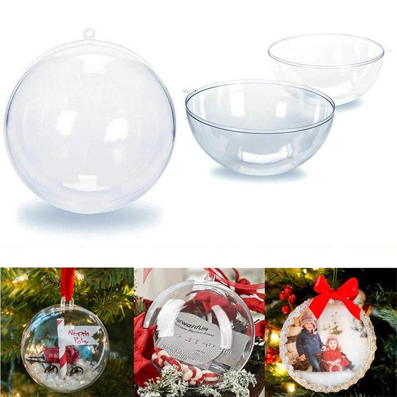 1Pcs Transparent Plastic Padded Decorative Ball for Christmas Tree Hanging Oranments Home Party Wedding Decor Suppies Navidad