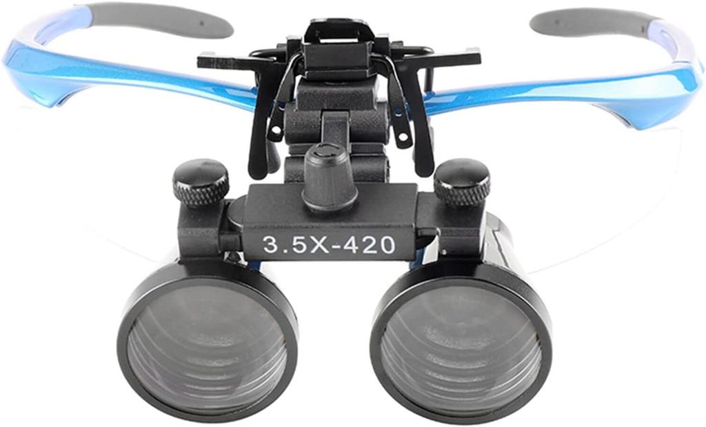 EUSTOMA Clip-on Magnifying Glass, Mini Binocular Loupe, Attaches To GlassesGoggles, Lightweight, Metal Clip for Tighter Fit, 2.5x3.5x Magnification,