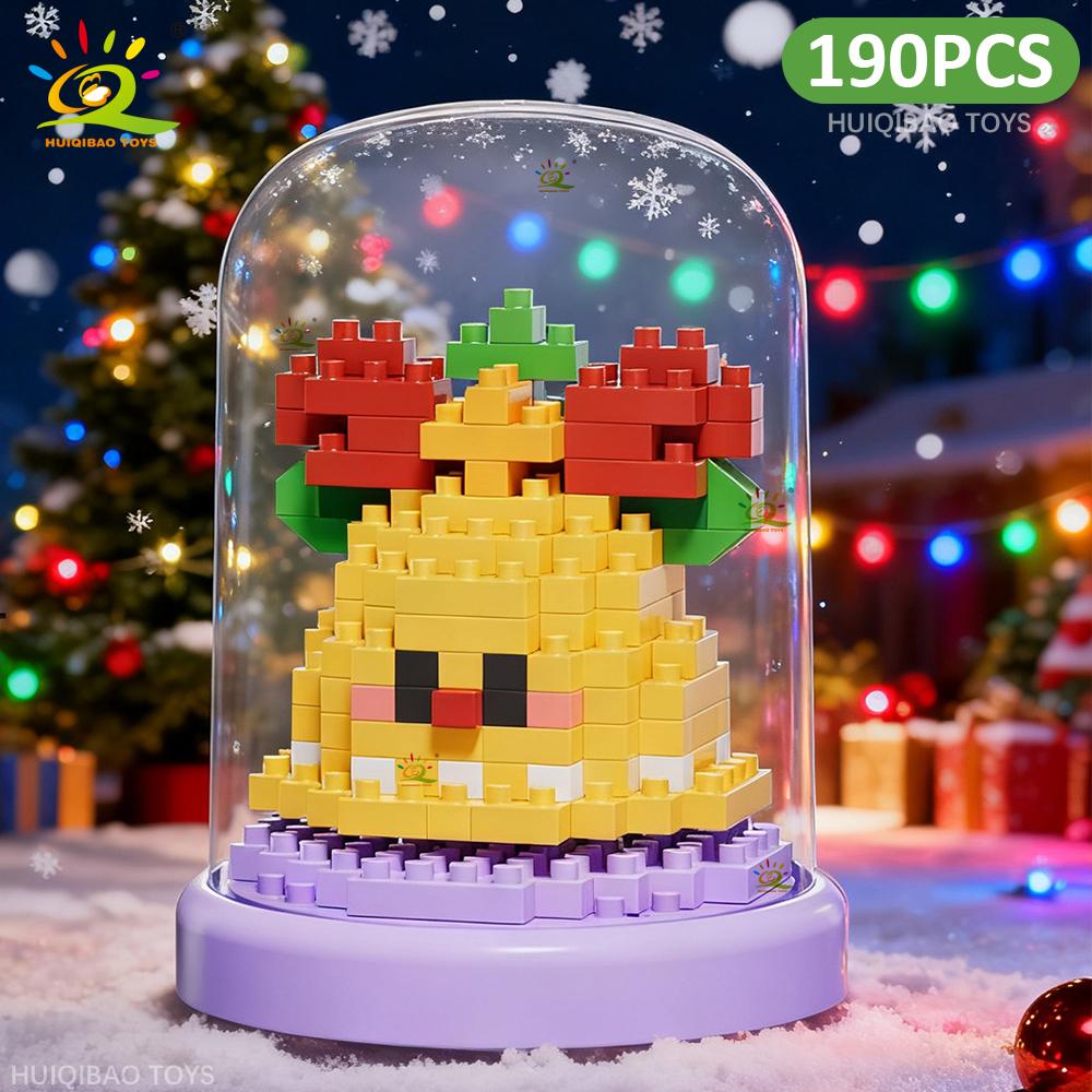 Christmas Tree Santa Claus Penguin Model Building Block DIY Snowman Bricks Toys Children Adult Desktop Ornament Gift