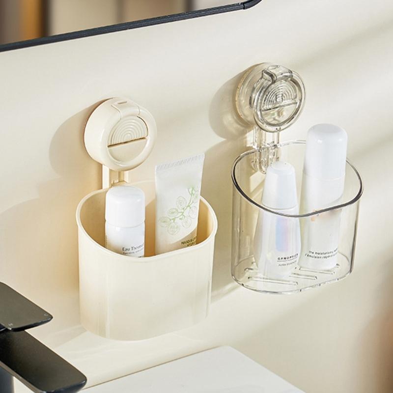 Multifunctional Adhesive Bin For Shower And Kitchen Storage Securely Holds Items Without Drilling Modern Simple Style