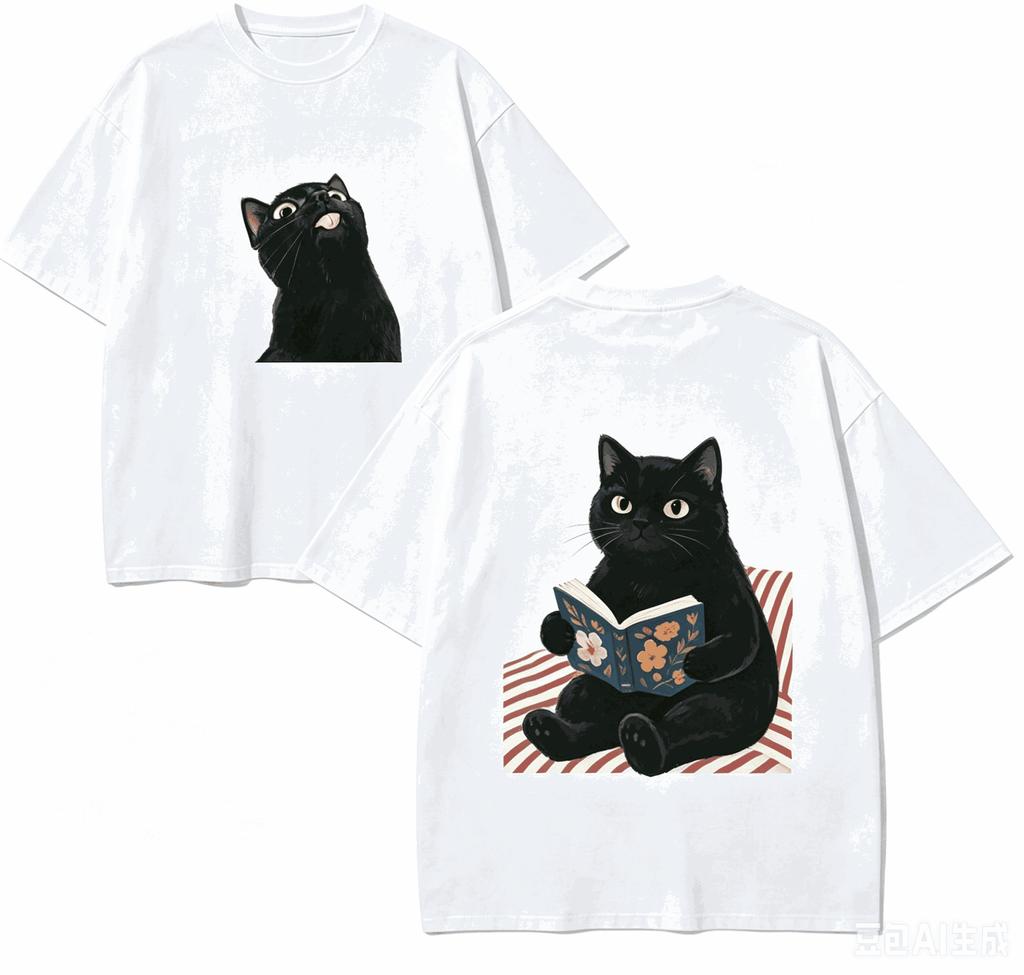 Cute Cat Gift T-shirt Men Women Harajuku Oversized Unisex Short Sleeve Streetwear High Quality Couples Hot Product Comfortable