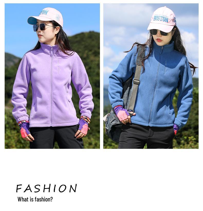 Women's Windproof Fleece Hiking Jacket - Warm, Rainproof, and Casual for Outdoor Sports