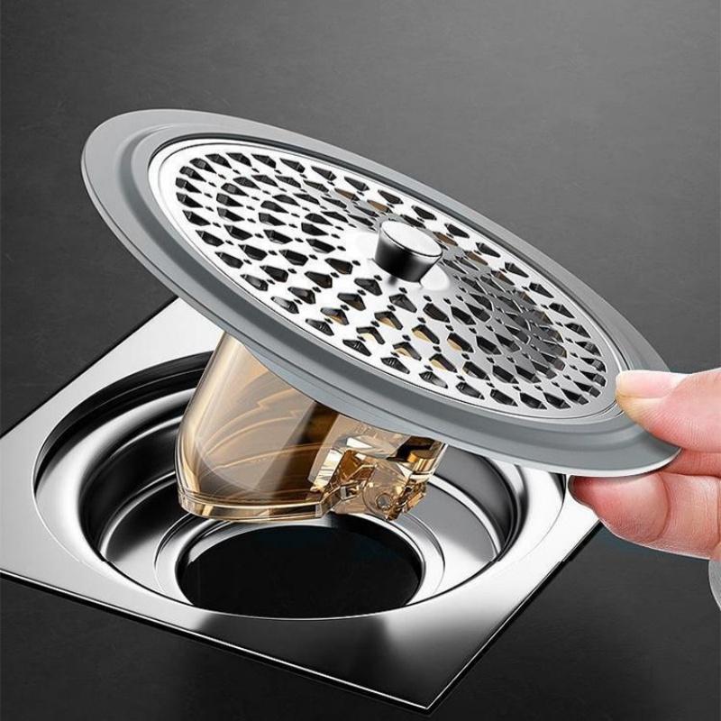 Stainless Steel Floor Drain Strainer Anti Odor Insect Proof Universal Fit for Laundry Bathroom Shower Kitchen