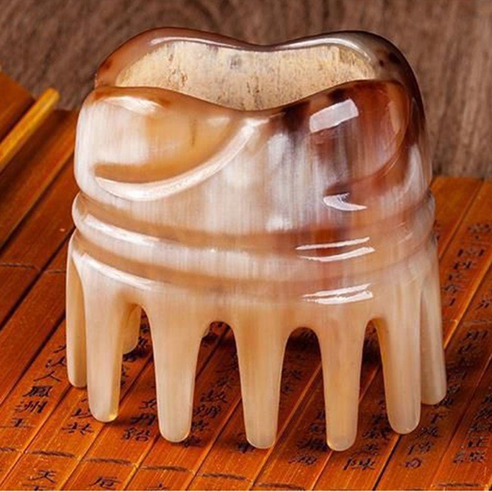 Shampoo Comb Ox Horn Massage Comb Gua Sha Buffalo Horn Meridian Comb  Men