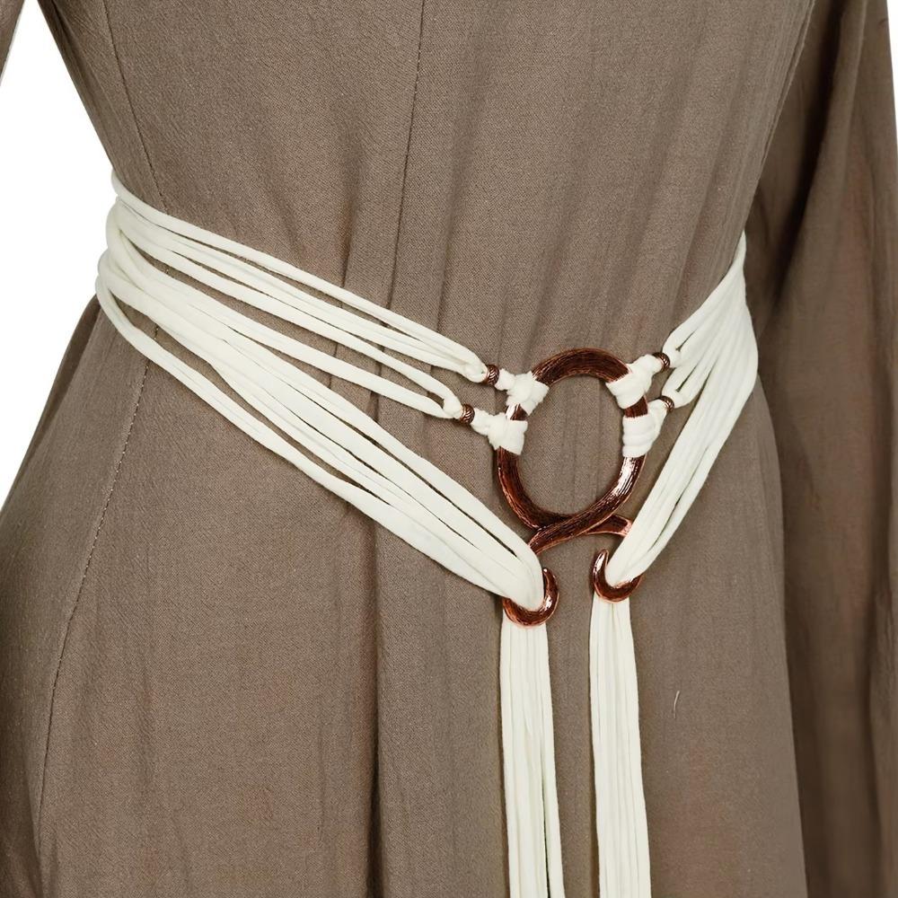 Metal Long Rope Knot Belt Waist Buckle Decorative Waistband  Viking Accessories