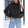 Solid color pullover turtleneck sweater top long sleeve sweater for women