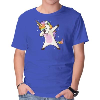 Unisex Crew Neck T-Shirt Dabbing Unicorn Graphic Short Sleeve Casual Tee