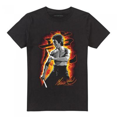 Bruce Lee Unisex Adult Dragon Fire T-Shirt