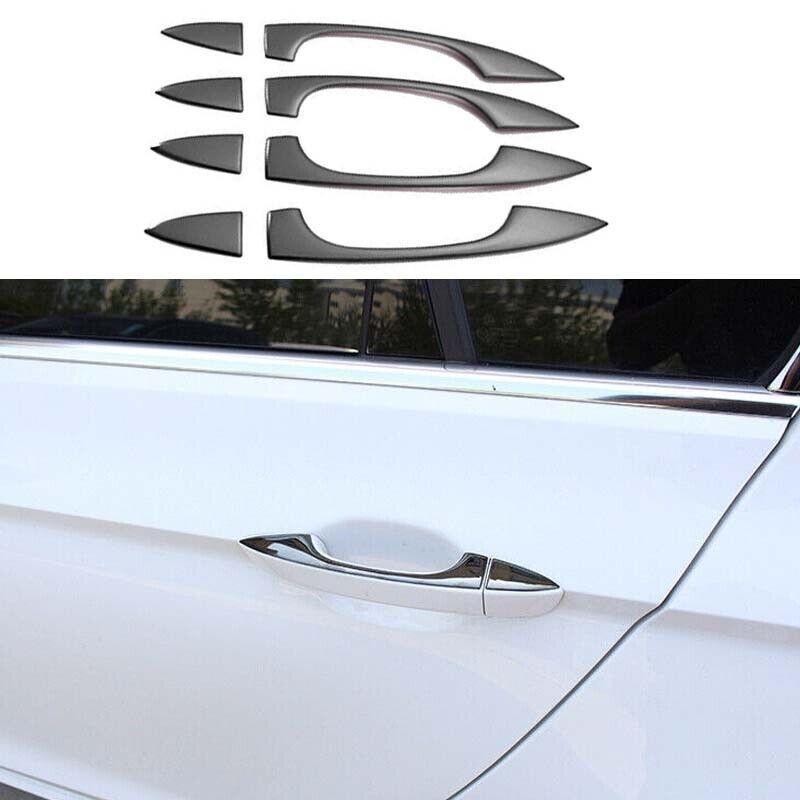 Exterior Side Door Handle Trim 2017-2021 Black Steel For Volkswagen Tiguan 8PCS