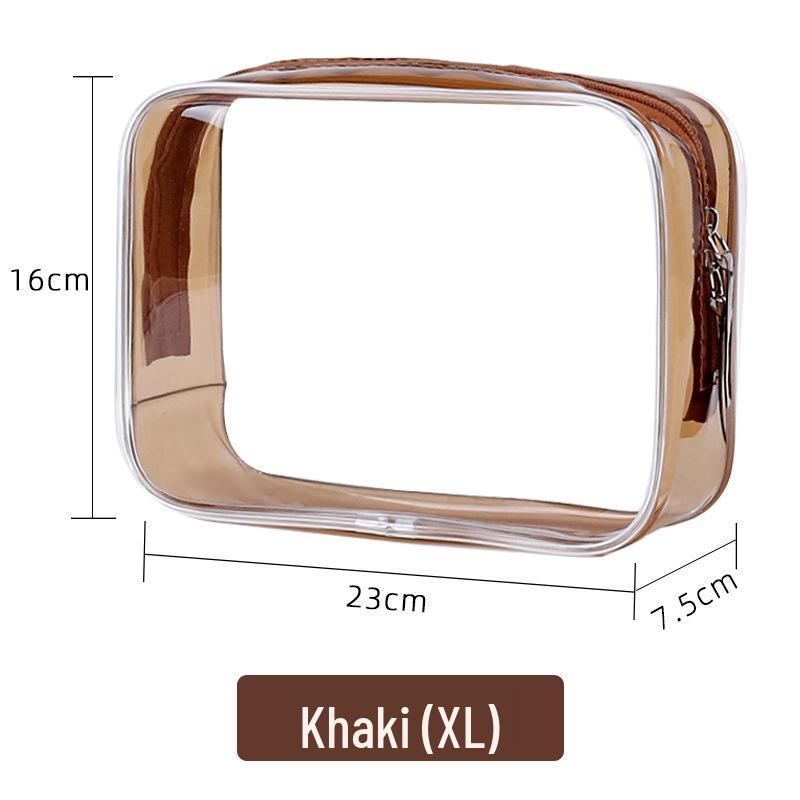 Large Transparent PVC Makeup and Toiletry Bag Set - Waterproof, Portable, Pink (2-Piece)