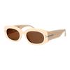 TF Mirror Leg Logo Acetate Oval Sunglasses Women Sunglasses Beige FT1187S25E