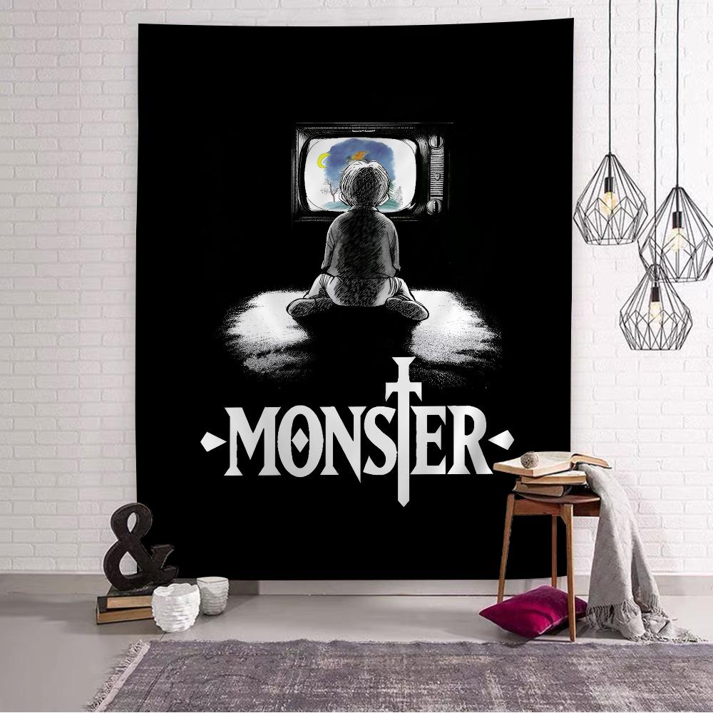 NNaoki Urasawa S Monster Anime Tapestry Art Printing Bohemian Wall Tapestries Mandala Decor Blanket