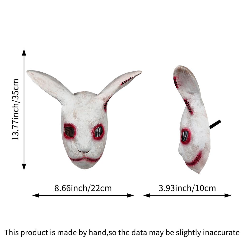 1 szt. Straszna maska królika Kostium na Halloween Maska lateksowa Przebieranka na przyjęcie świąteczne