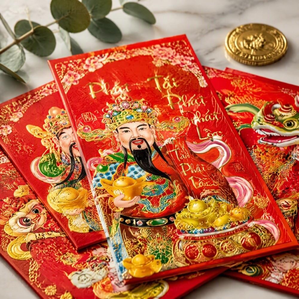 6pcs Colorful Goat Pattern Spring Festival Lucky Money Bag Blessings Printing Hongbao Gift