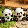 3 Pcs Mini Panda Figurines, Cute Resin Panda Fairy Garden Accessories, Cartoon Tiny Animals Cake Topper for DIY Craft, Aquarium, Car