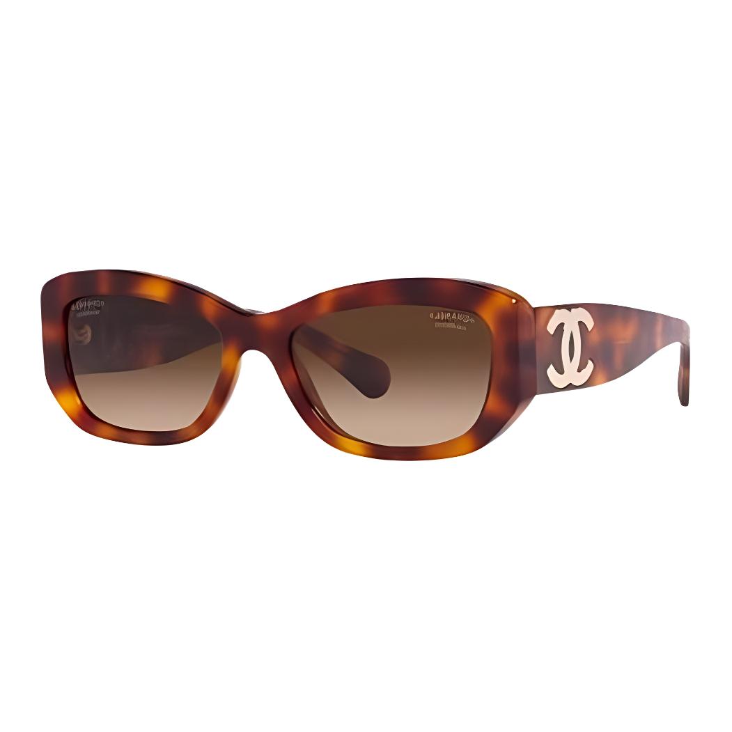 

Chanel Side Letter Decoration Brown Irregular Shape Sunglasses Women sunglasses CH54931295S9 Basic Packaging-Eyeglass Case+Box,55,Brown