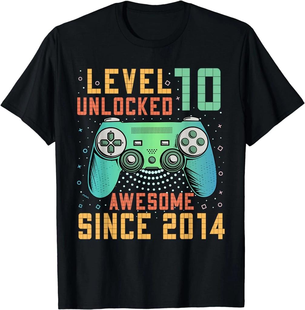Level 10 Unlocked 10th Birthday 10 Year Old Gifts Gamer Bday Gift Unisex T-Shirt