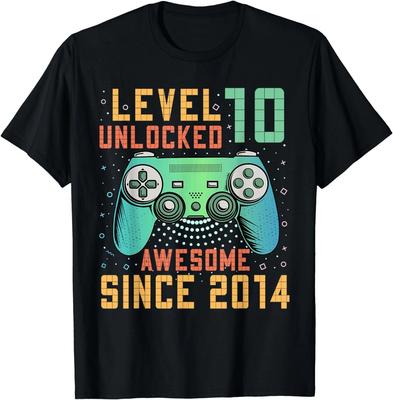 Level 10 Unlocked 10th Birthday 10 Year Old Gifts Gamer Bday Gift Unisex T-Shirt